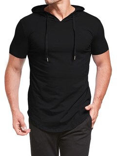 Foto 5 | Foto 5 | Sudadera Con Capucha Aiyino Fashion Athletic Manga Corta Para Hombre Negra 3xl - Venta Internacional.