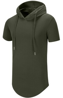 Foto 2 | Foto 2 | Sudadera Con Capucha Aiyino Para Hombre Deportiva Manga Corta Color Verde Militar - Venta Internacional.
