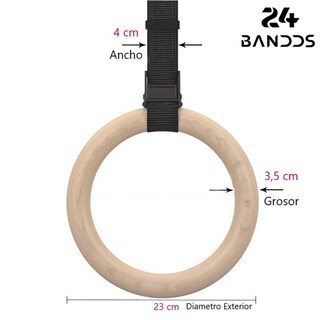 Foto 5 | Foto 5 | Anillos Olímpicos Bandds24 Para Calistenia Gimnasia Crossfit Madera - Venta Internacional.