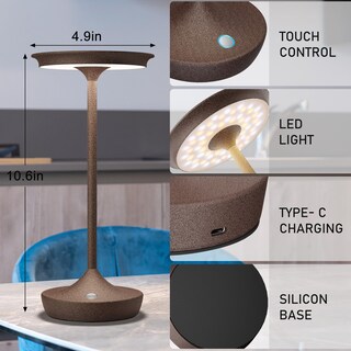 Foto 3 | Foto 3 | Lámparas De Mesa Recargables Inalámbricas Yht 6000 Mah Paquete De 2 Unidades Color Óxido - Venta Internacional.