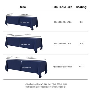 Foto 7 | Foto 7 | Mantel Ivapupu Azul Marino Para Mesa Rectangular 152 X 259 Cm - Venta Internacional.