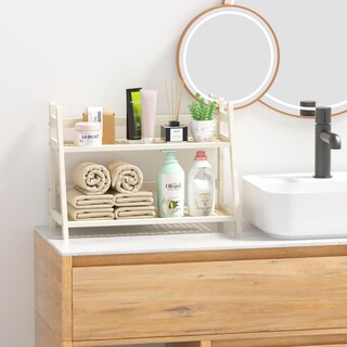 Foto 6 | Foto 6 | Organizador Para Estación De Café D-werack Con Aspecto De Mimbre 2 Niveles Blanco - Venta Internacional.