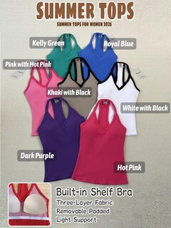 Foto 3 | Foto 3 | Camiseta Sin Mangas Danysu Para Mujer Con Sujetador Incorporado Workout Royal Blue - Venta Internacional.