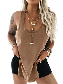 Foto 3 | Foto 3 | Camiseta Sin Mangas Larga Y Extragrande Tankaneo Para Mujer Cuello Redondo Algodón - Venta Internacional.