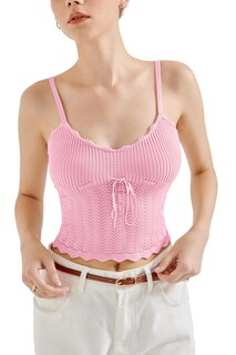 Foto 5 | Foto 5 | Camiseta Sin Mangas Suuksess Para Verano Sexy Tirantes Finos Cuello En V Rosa - Venta Internacional.