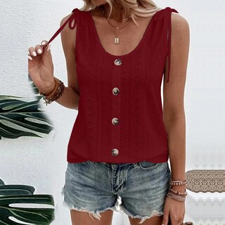 Foto 2 | Foto 2 | Camiseta Sin Mangas Lizalig Con Cuello En V Sexy Casual Holgado Para Mujer Color Burdeos - Venta Internacional.