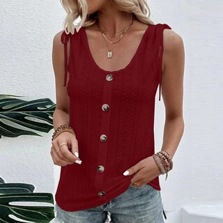 Foto 3 | Foto 3 | Camiseta Sin Mangas Lizalig Con Cuello En V Sexy Casual Holgado Para Mujer Color Burdeos - Venta Internacional.