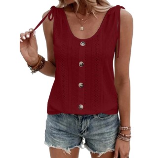 Foto 1 | Foto 1 | Camiseta Sin Mangas Lizalig Con Cuello En V Sexy Casual Holgado Para Mujer Color Burdeos - Venta Internacional.