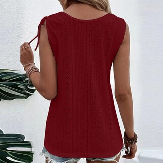 Foto 4 | Foto 4 | Camiseta Sin Mangas Lizalig Con Cuello En V Sexy Casual Holgado Para Mujer Color Burdeos - Venta Internacional.