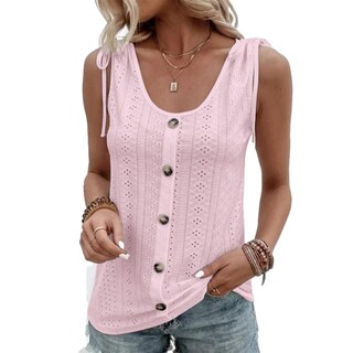 Foto 1 | Foto 1 | Camiseta Sin Mangas Lizalig Con Cuello En V Sexy Casual Holgada Rosa Liso Para Mujer - Venta Internacional.