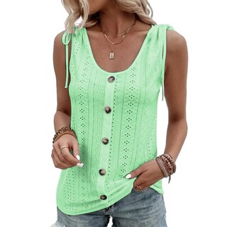 Foto 1 | Foto 1 | Camiseta Sin Mangas Lizalig Con Cuello En V  Sexy  Casual  Holgada  Verde Liso  Para Mujer - Venta Internacional.