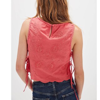 Foto 4 | Foto 4 | Camiseta Sin Mangas Keliholiyu Con Lazo Lateral Para Mujer Bordado Floral Y2k - Venta Internacional.