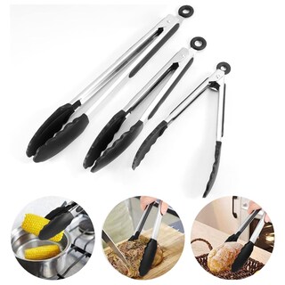 Foto 5 | Foto 5 | Juego De 5 Pinzas Para Cocina Silicona De Acero Inoxidable