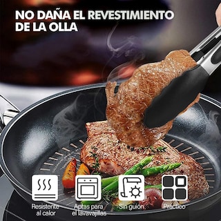 Foto 6 | Foto 6 | Juego De 5 Pinzas Para Cocina Silicona De Acero Inoxidable