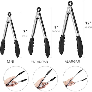 Foto 7 | Foto 7 | Juego De 5 Pinzas Para Cocina Silicona De Acero Inoxidable