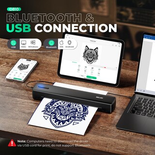 Foto 3 | Foto 3 | Impresora De Plantillas De Tatuajes Nelko D810 Inalámbrica Térmica Negra - Venta Internacional.