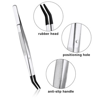 Foto 4 | Foto 4 | Pinzas Xihircd De Acero Inoxidable Con Puntas De Goma  4 Unidades  Negras - Venta Internacional.