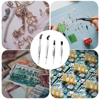 Foto 7 | Foto 7 | Pinzas Xihircd De Acero Inoxidable Con Puntas De Goma  4 Unidades  Negras - Venta Internacional.