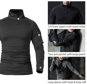 Foto 4 | Foto 4 | Camisa Táctica De Combate Carwornic De Manga Larga Con Cremallera 1/4 Para Hombre - Venta Internacional.