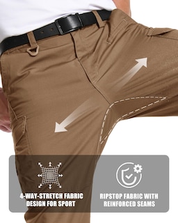 Foto 4 | Foto 4 | Pantalones De Viaje Magcomsen Para Hombre Con Bolsillos De Secado Rápido Color Marrón - Venta Internacional.