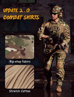 Foto 5 | Foto 5 | Camisa Táctica De Combate Carwornic De Manga Larga Con Cremallera 1/4 Para Hombre - Venta Internacional.