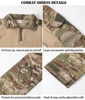 Foto 6 | Foto 6 | Camisa Táctica De Combate Carwornic De Manga Larga Con Cremallera 1/4 Para Hombre - Venta Internacional.