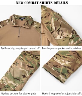Foto 6 | Foto 6 | Camisa Táctica De Combate Carwornic De Manga Larga Con Cremallera 1/4 Para Hombre - Venta Internacional.