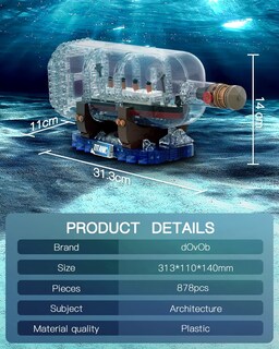 Foto 6 | Foto 6 | Set De Bloques De Construcción Dovob Titanic Ship In A Bottle 878 Unidades - Venta Internacional.