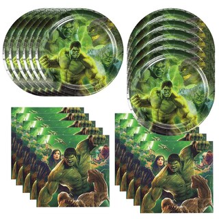 Foto 1 | Foto 1 | Paquete De 40 Artículos Para Fiestas Gysixgaosu Hulk Con 20 Platos Y Servilletas - Venta Internacional.