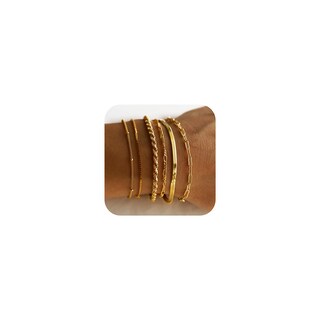 Foto 1 | Foto 1 | Pulseras Dearmay Chapadas En Oro Auténtico De 14 Quilates Para Mujer 6 Unidades - Venta Internacional.
