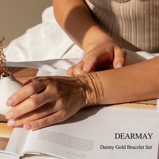 Foto 3 | Foto 3 | Pulseras Dearmay Chapadas En Oro Auténtico De 14 Quilates Para Mujer 6 Unidades - Venta Internacional.