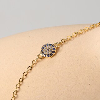Foto 4 | Foto 4 | Pulsera Hljeo Gold Evil Eye Chapada En Oro De 14 Quilates Para Mujer - Venta Internacional.