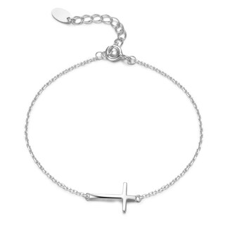 Foto 1 | Foto 1 | Pulsera Embolden Jewelry Delicada Cruz Lateral Plata 925 - Venta Internacional.