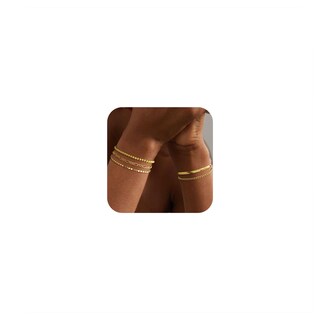 Foto 1 | Foto 1 | Pulsera Dearmay Delicada Cadena De Oro De 14 Quilates Para Mujer Juego De 5 - Venta Internacional.