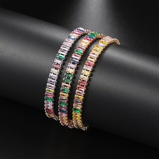 Foto 6 | Foto 6 | Pulsera De Tenis Xinpowwo Para Mujer Con Circonitas Bañadas En Oro De 18 Quilates - Venta Internacional.