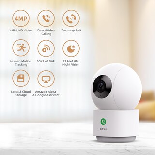 Foto 2 | Foto 2 | Cámara De Seguridad Aosu 4mp 2.5k Monitor Para Bebés Interior Wifi Alexa - Venta Internacional.