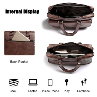Foto 4 | Foto 4 | Maletín Tipo Bandolera Para Ordenador Portátil Fandare Para Hombre De 12 9 Pulgadas  Color Marrón Oscuro - Venta Internacional.