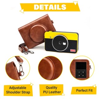 Foto 6 | Foto 6 | Funda Protectora Rieibi Kodak Mini Shot 2 Retro De Piel Sintética - Venta Internacional.