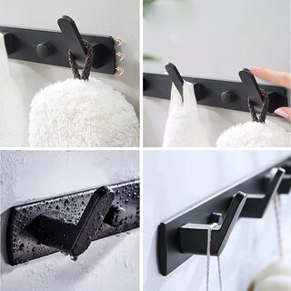 Foto 3 | Foto 3 | Perchero Para Colgar Abrigos Y Sombreros En La Pared Aluminio Negro 6 Ganchos - Venta Internacional.