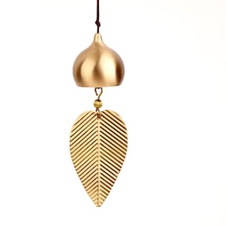 Foto 1 | Foto 1 | Campanilla De Viento Feng Shui Para Colgar En Forma De Hoja Dorada - Venta Internacional.