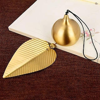 Foto 2 | Foto 2 | Campanilla De Viento Feng Shui Para Colgar En Forma De Hoja Dorada - Venta Internacional.
