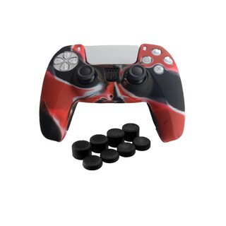 Foto 1 | Foto 1 | Funda Para Mando Ps5 Dualsense Con 8 Empuñaduras Rojas Camufladas - Venta Internacional.