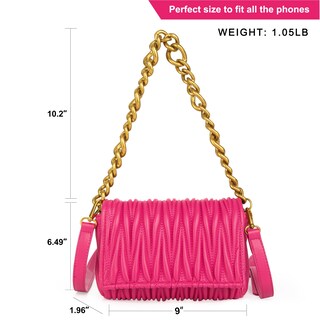 Foto 3 | Foto 3 | Bolso Bandolera Acolchado De Piel Sintética Rosa Intenso - Venta Internacional.