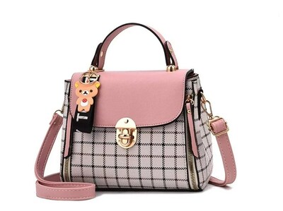 Foto 1 | Foto 1 | Bolso De Hombro A La Moda Bolso De Cartero Empalmado Para Mujer Rosa - Venta Internacional.