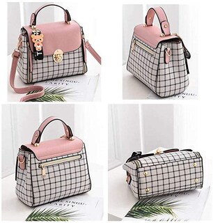 Foto 4 | Foto 4 | Bolso De Hombro A La Moda Bolso De Cartero Empalmado Para Mujer Rosa - Venta Internacional.