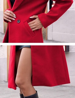 Foto 7 | Foto 7 | Chaqueta Coat Hooever Para Mujer De Lana Con Solapa Y Muesca Color Rojo Talla Xs - Venta Internacional.