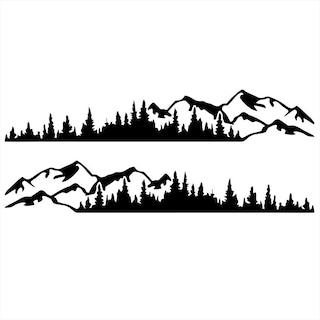 Foto 2 | Foto 2 | Adhesivo Para Coche Wilove Mountain Forest Con Estampado De Vinilo 2 Unidades Color Negro - Venta Internacional.