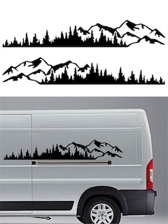 Foto 3 | Foto 3 | Adhesivo Para Coche Wilove Mountain Forest Con Estampado De Vinilo 2 Unidades Color Negro - Venta Internacional.