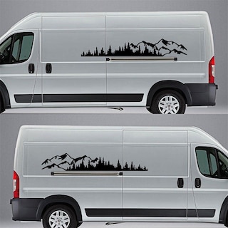 Foto 4 | Foto 4 | Adhesivo Para Coche Wilove Mountain Forest Con Estampado De Vinilo 2 Unidades Color Negro - Venta Internacional.