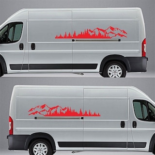Foto 5 | Foto 5 | Adhesivo Para Coche Wilove Mountain Forest Con Estampado De Vinilo 2 Unidades Color Rojo - Venta Internacional.